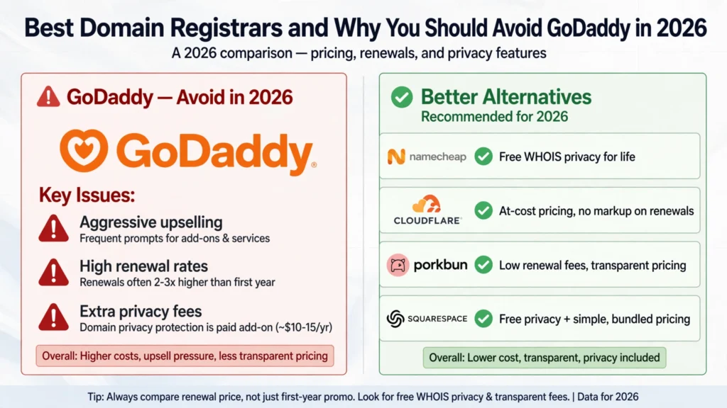 Best Domain Registrars and Why You Should Avoid GoDaddy in 2026